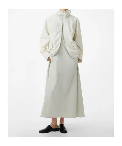 Studio Nicholson Drawstring Collar Zip Jacket Long Sleeves In Gray