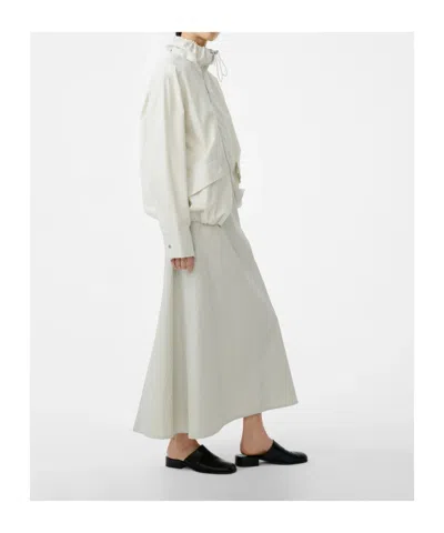 Studio Nicholson Drawstring Collar Zip Jacket Long Sleeves In Gray
