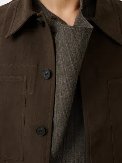 Studio Nicholson Piper Patch Pockets Cropped Jacket In Burgundy