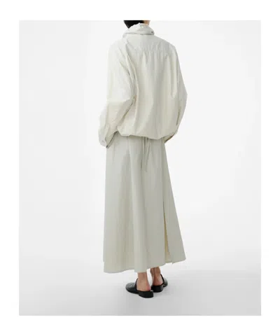 Studio Nicholson Drawstring Collar Zip Jacket Long Sleeves In Gray