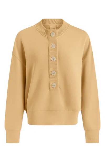 Varley Reena Front Button Sweatshirt In Neutral
