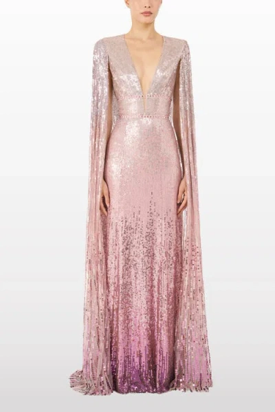 Jenny Packham Easy Breezy Sequin-embellished Maxi Dress In Pink