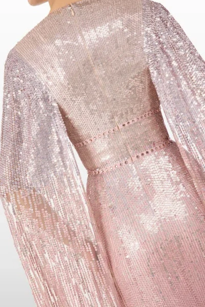 Jenny Packham Easy Breezy Sequin-embellished Maxi Dress In Pink