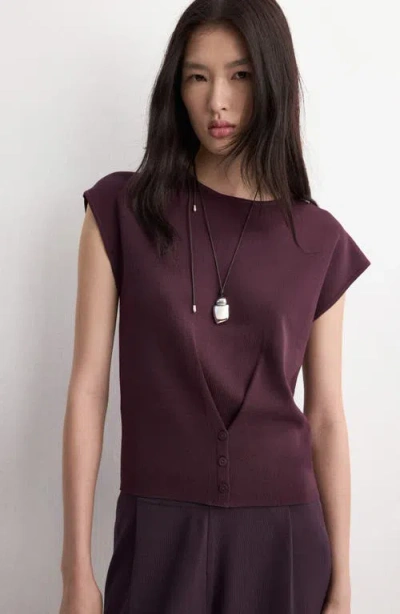 Mango Knit Pull-on Straight Leg Pants In Brown