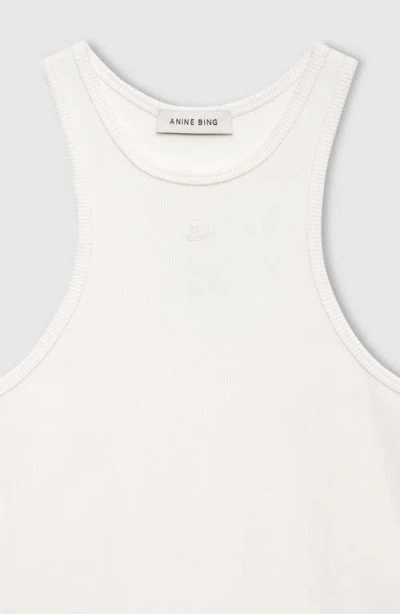 Anine Bing Womens Ivory Cole Embroidered-logo Knit Top In White