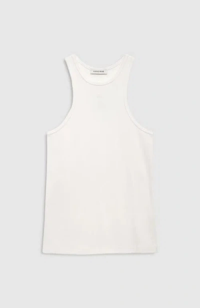 Anine Bing Womens Ivory Cole Embroidered-logo Knit Top In White