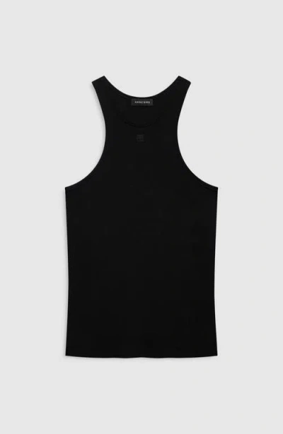 Anine Bing Arie Crochet-knit Tank Top In Black