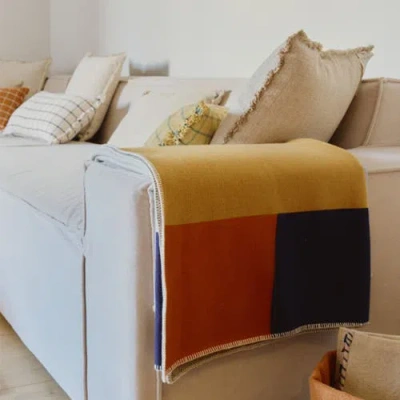 Lorena Canals Knitted Blanket Color Composition In Multi