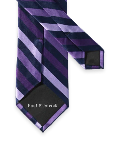 Paul Fredrick Patterned Woven Silk Tie In Multi