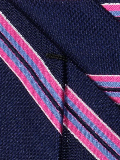 Paul Fredrick Patterned Woven Silk Tie In Blue