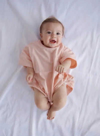 Winnie + Crew Cory Pocket Romper In Pink