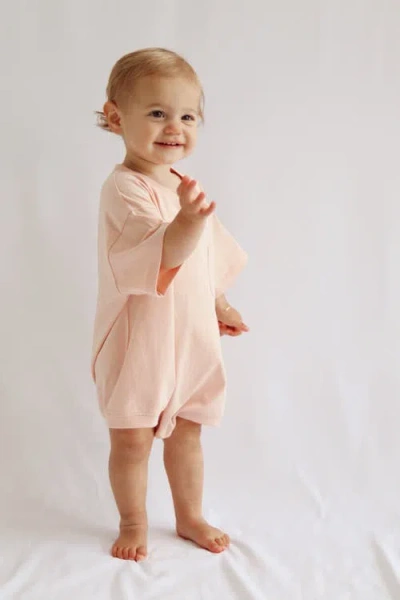Winnie + Crew Cory Pocket Romper In Pink