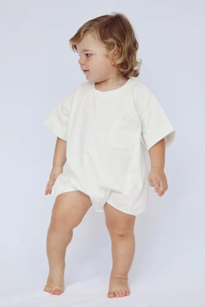 Winnie + Crew Cory Pocket Romper In White