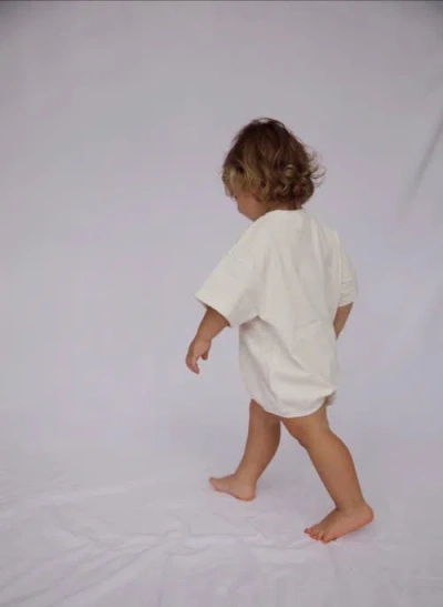 Winnie + Crew Cory Pocket Romper In White