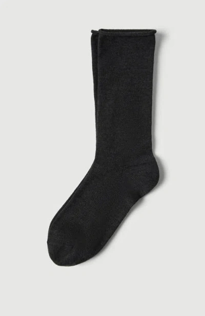 Brunello Cucinelli Wool-blend Calf Socks In Black