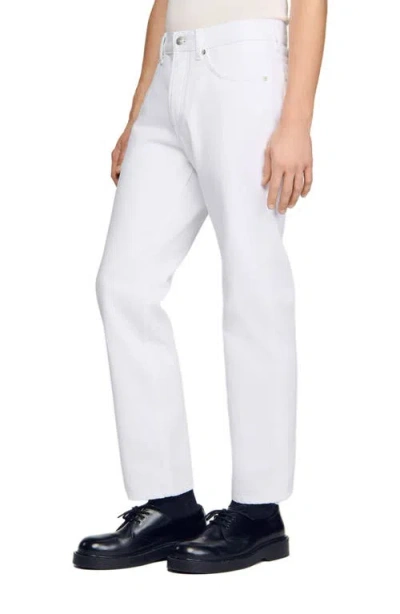 Sandro Regular Raw Jeans In White In White