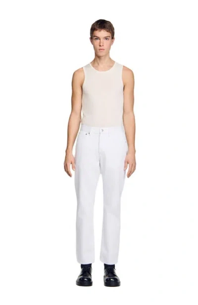 Sandro Regular Raw Jeans In White In White