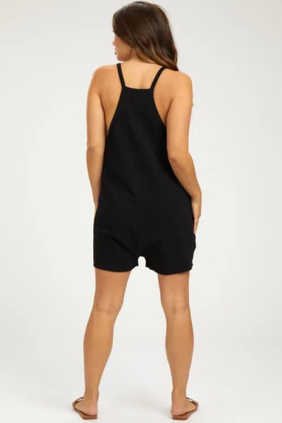 Pinkblush Basic V-neck Romper In Black
