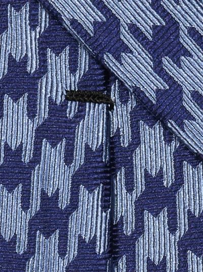 Paul Fredrick Patterned Woven Silk Tie In Blue