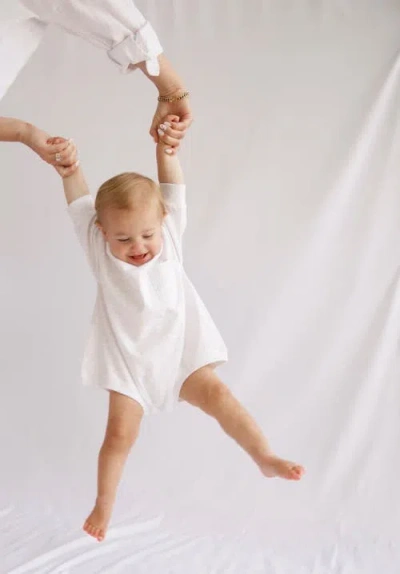 Winnie + Crew Harley Pocket Romper In White
