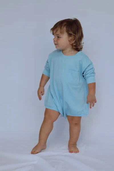 Winnie + Crew Harley Pocket Romper In Blue