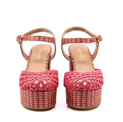 Andrea Gomez Beatriz  Raffia Platform In Pink