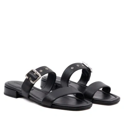 Andrea Gomez Frida Leather Sandal In Blue