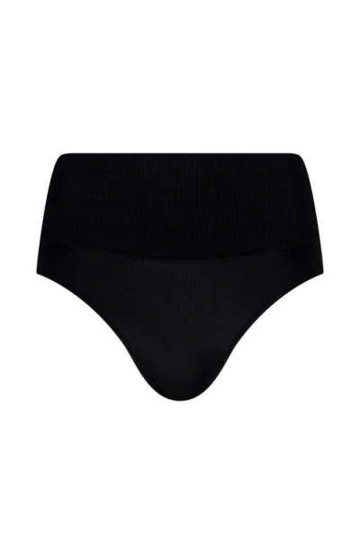 Pepper High Waisted Bikini Bottom In Black