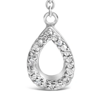 Haus Of Brilliance Sterling Silver Created Blue Sapphire And Diamond Accent Y Necklace In Metallic