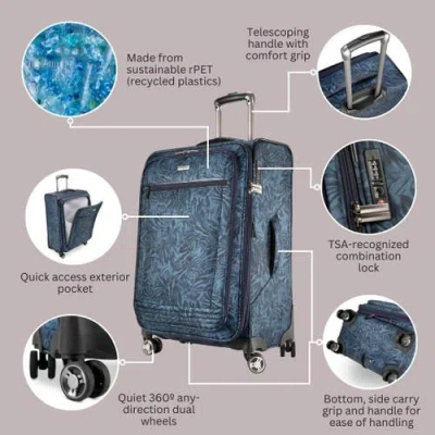 Ricardo Beverly Hills Avalon Softside 24" Checked Spinner In Blue