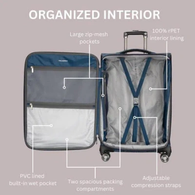 Ricardo Beverly Hills Avalon Softside 24" Checked Spinner In Blue