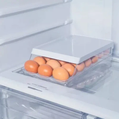 Ou Rolling Clear Stackable Egg Holder Organizer In White
