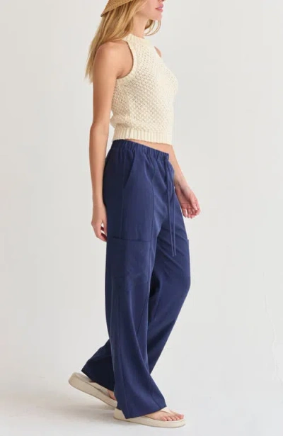 Crescent Pull On Tencel Blend Pants In Blue