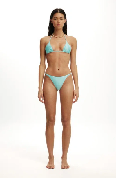 Body Micro String Thong Bikini Bottom In Blue