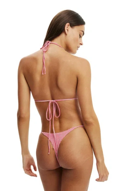 Body Micro String Triangle Bikini Top In Pink