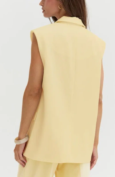 Crescent Oversized Blazer Vest In Yellow