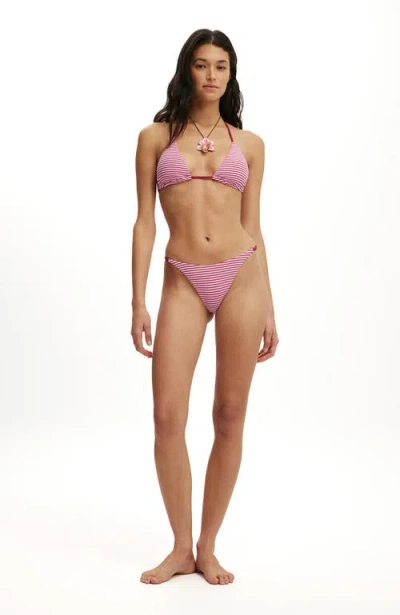 Body String Triangle Bikini Top In Brown