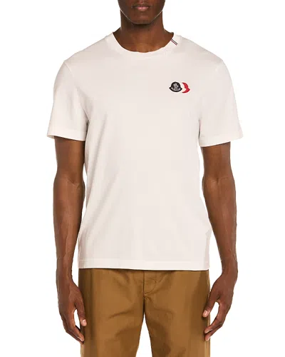 Moncler Short Sleeve Jersey T Shirt Tricolor Collar In Multi