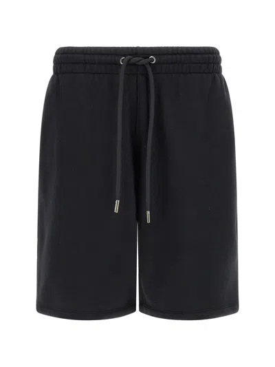 Off-white Logo Printed Drawstring Bermuda Shorts In Black