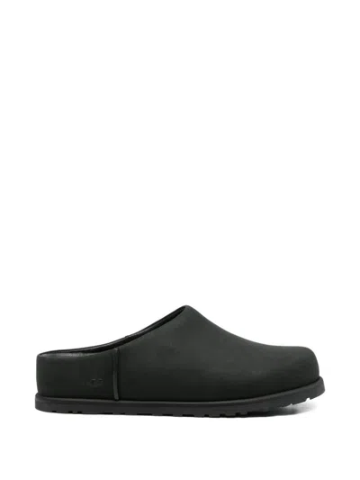 Ugg Round-toe Flat Mules In Black