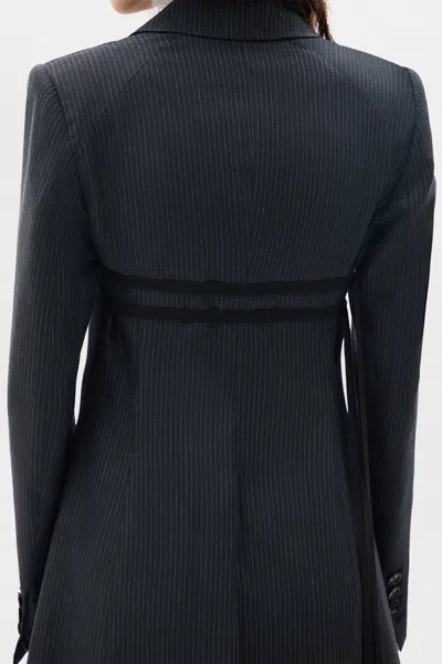 Ann Demeulemeester Abke X-long Open Front Fitted Coat In Blue
