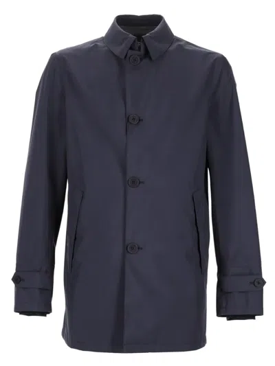 Herno Waterproof Classic Collar Multi Pockets Jacket In Gray