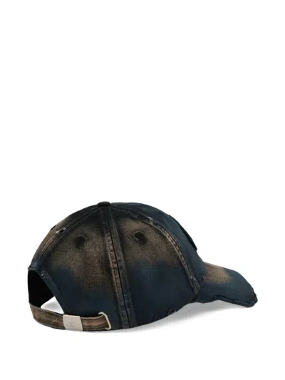 Camperlab Logo-patch Distressed Cap In Blue