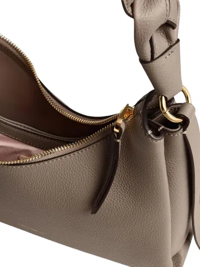 Coccinelle Two-sided Leather Shoulder Bag Boheme Small In Gray