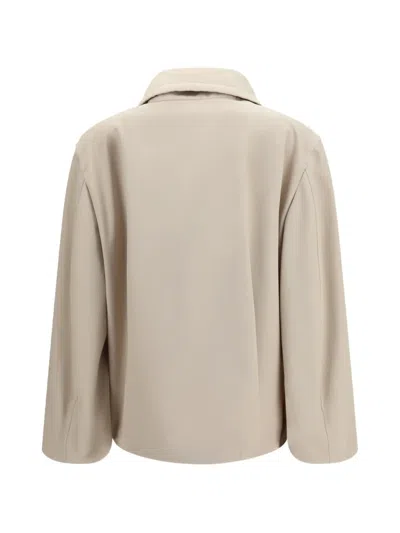 Lardini Zipped Collared Jacket In Neutral