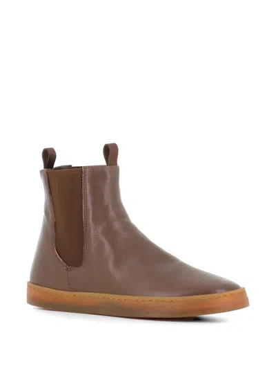 Officine Creative Pull-tab Leather Boots In Brown