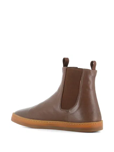 Officine Creative Pull-tab Leather Boots In Brown