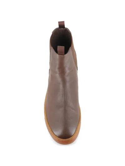 Officine Creative Pull-tab Leather Boots In Brown
