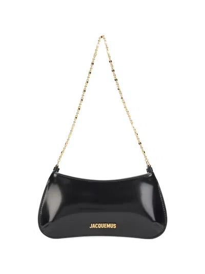Jacquemus Ex 24hbaw00404ac18a01 Le Petit Bisou Chaine Shoulder Bags Black In Black