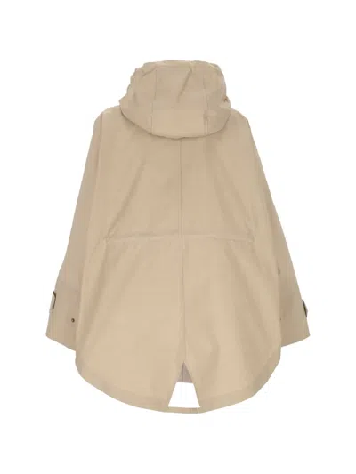Moncler Coat With Hood In Blended Cotton In Black